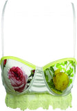 Ivory - Rose Print Bra -