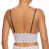 Black/White - Lovely Lace Longline Bralette -
