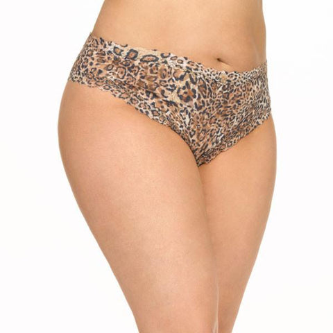 Leopard Nouveau - Plus Size Crotchless Cheeky Hipster - Size