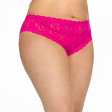 Lace Open Gusset Hipster - Tulip Pink - Size