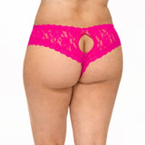 Lace Open Gusset Hipster - Tulip Pink - Size