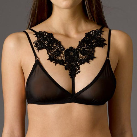 Black - Roxie Mesh Bralette -