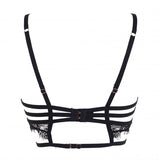 Alexandra Eyelash Lace Mesh Bra - Black -