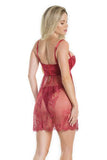 Merlot - Demi Cup Lace Babydoll with Crotchless Panty -