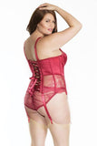 Merlot - Eyelash Lace and Satin Underwire Bustier -