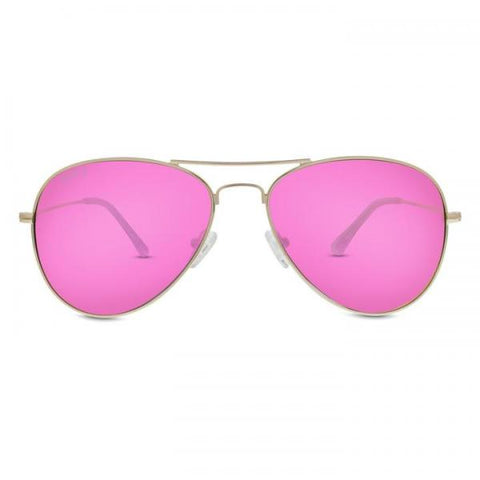 Cruz Non-Polarized Sunglasses - Gold + Pink Mirror Lens