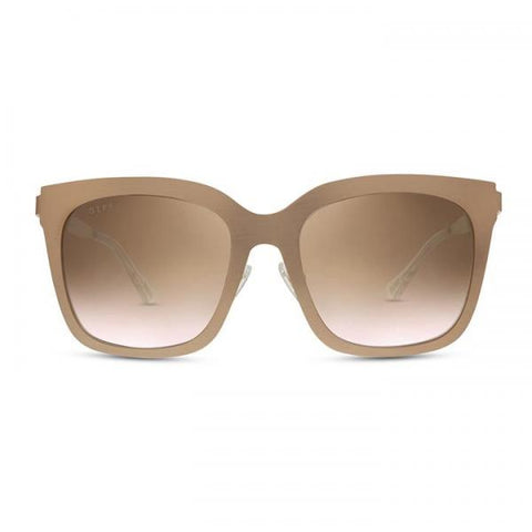 Ella Non Polarized Sunglasses - Rose Gold + Brown Gradient Lens