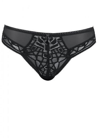 Soiree Lace Brazilian Panty - Black -