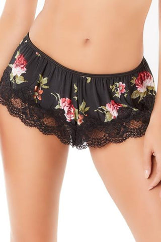 Reina Shortie - Black Floral Print -