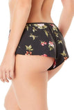 Reina Shortie - Black Floral Print -