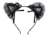 Cat Headband with Lace - Black