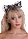 Cat Headband with Lace - Black