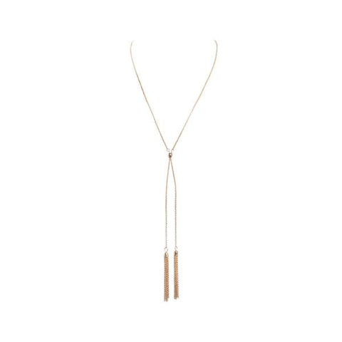 Necklace with Tassels - Gold - One Size