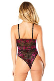 Lana Contrast Lace Teddy - Festival Fuchsia/Black -