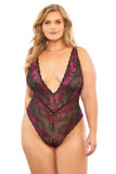 Lana Contrast Lace Teddy - Festival Fuchsia/Black - Size