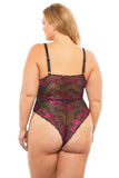 Lana Contrast Lace Teddy - Festival Fuchsia/Black - Size