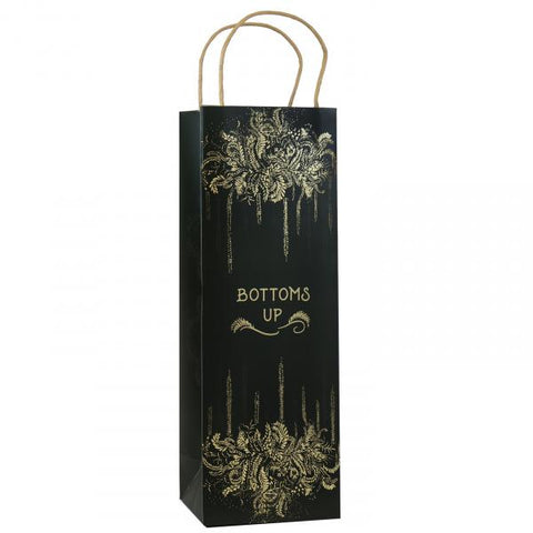 Papaya Foil Wine Gift Bag - Bottoms Up