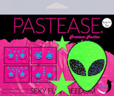 Pastease Set: Neon/Glow Green & Black Alien - One Size