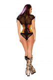 Holographic Vinyl Waist Cincher - Brimstone/Black -