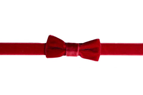 Bow Tie Velvet Choker - Red - One Size