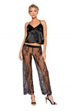 Elegant Pajama Set - Black -