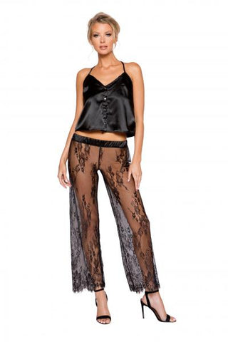 Elegant Pajama Set - Black -