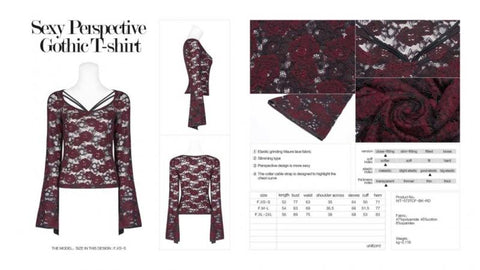 Sexy Perspective Gothic Top - Black -