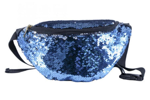 Sequin Fanny Pack -  Blue