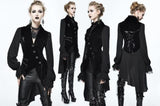Gothic Velvet Jacket with Bishop Sleeves - Black -