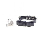 Collar With Heart Lock & Bow - Black -
