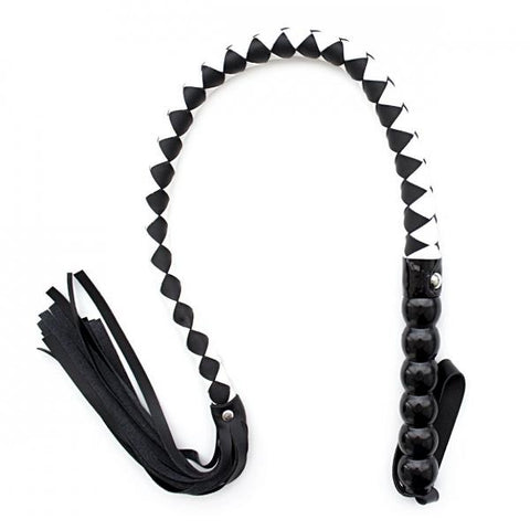 Black & White Bonded Leather Whip