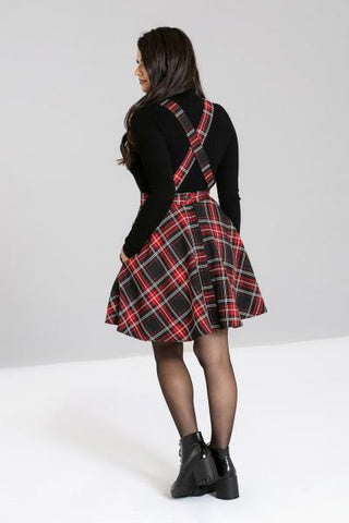 Islay Pinafore Dress Black Red Plaid BB Store