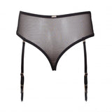 Vida High-Waist Suspender Thong - Rose Dust/Black -