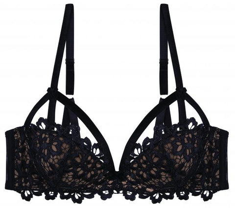 Dahlia Balconette Bra - Black/Nude -