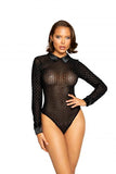 Glittered Diamond Teddy with Collar Detail - Black -