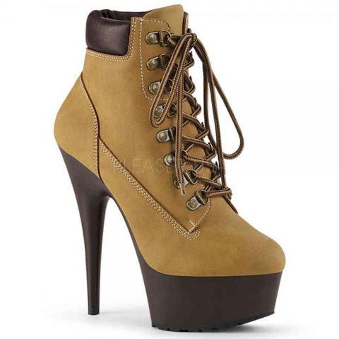 Delight 6" Heel Lace Up Bootie - Tan - Size