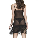 Sophie Dazzling Fringed Dress - Black -