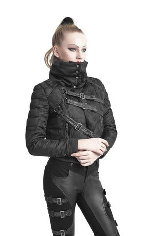 Gothic Jacket with Extended Neck - Black -