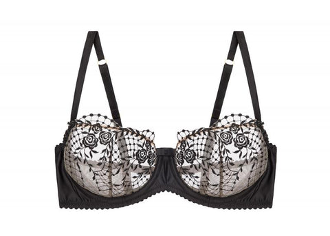 Julies Roses Underwire Bra - Black -