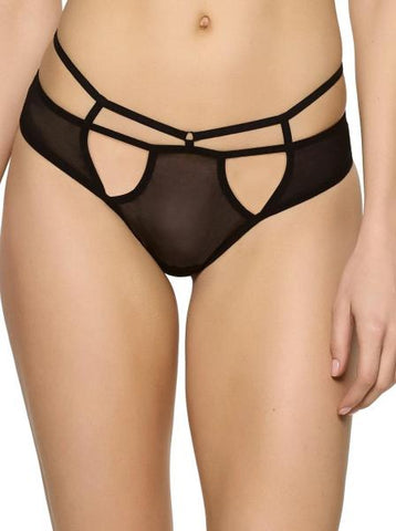 Kitty Strappy Mesh Bikini - Black -