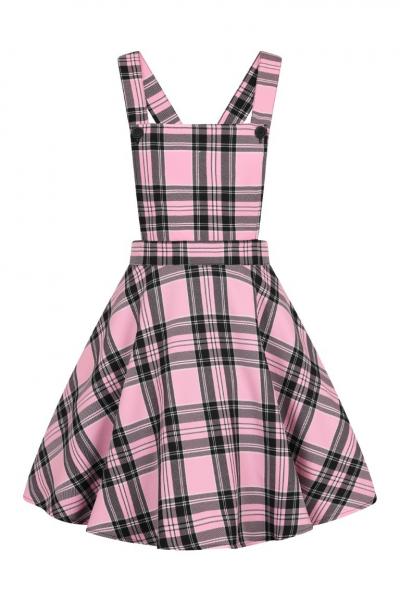Pink tartan shop pinafore dress