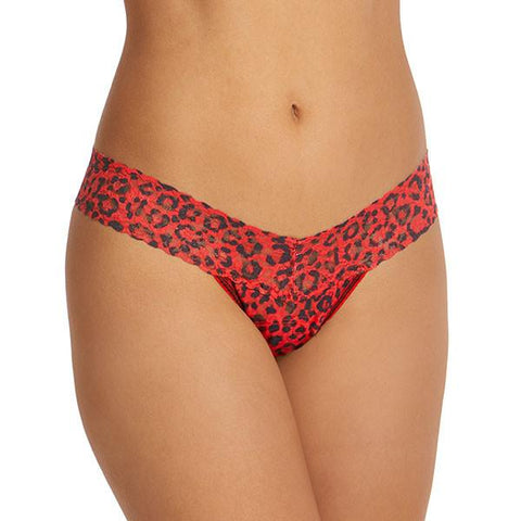 On the Prowl Low Rise Thong - Red/Black - One Size