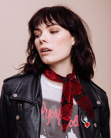 Ramblin' Rose Burnout Velvet Scarf Tie