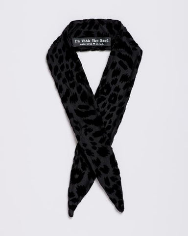 Foxey Lady Burnout Velvet Black Scarf Tie