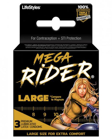 Contempo Mega Rider Large Condom - Pack of 3