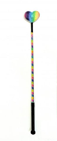 26" Long Metallic Rainbow Heart Crop