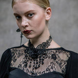Black Rose & Pearls Gothic Choker - One Size