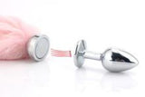 Magnetic Plug Fox Tail - White