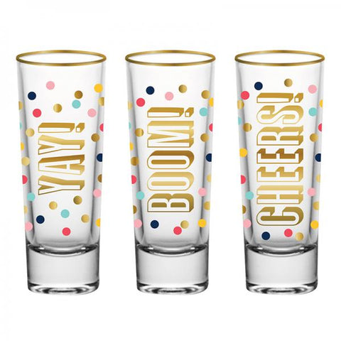 Shot Glass Set of 3 - Yay!