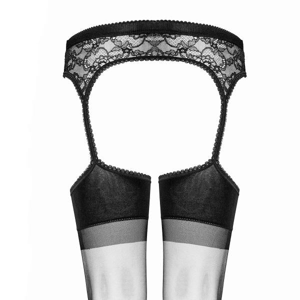 Full-Fashioned Silk Stockings with Garter Belt - Black - Size BB Store Full-Fashioned Silk Stockings with Garter Belt - Black - Size BB Store